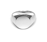 Herren Ring Siegelring Silber massiv rund eckig aus 925 Sterling Silber poliert für Gravur Geschenk | Männerschmuck aus Deutschland mit Geschenkverpackung (Silber poliert) (66)
