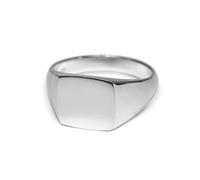 Herren Ring Silber Siegelring eckig aus 925 Sterling Silber massiv matt gebürstet für Gravur geeignet | Männerschmuck aus Deutschland mit Geschenkverpackung (62)