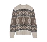 bugatti Regular Fit Strickpullover aus Woll-Mix in Beige, Größe XL