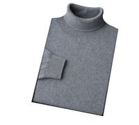 Herren Rollkragenpullover aus 100 % Kaschmir, einfarbig, Business, Freizeit, lockerer Pullover, Strick, Unterschicht-Pullover, Grau / Blau, XL