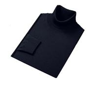 Herren Rollkragenpullover Winter Herren Rollkragen Warm Merino Wolle Strickpullover Männer Pulli Ultra Dünn, navy, 4XL