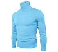 Herren Rollkragenshirt Langarm,Herren Longsleeve Rollkragenpullover Regular Fit Langarmshirts Rollkragen Pullover Baumwolle Sweatshirt Unterzieh Elastisch Einfarbig