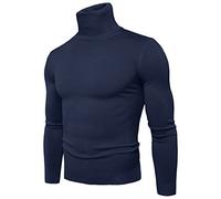 Herren Rollkragenshirt Langarm,Herren Longsleeve Rollkragenpullover Regular Fit Langarmshirts Rollkragen Pullover Baumwolle Sweatshirt Unterzieh Elastisch Einfarbig