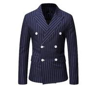 Herren Sakko,Leichter Blazer Für Herren, Slim Fit Jacke, Langärmelig, Zweireihig, Maßgeschneiderter Blazer, Streifen, Strickjacke, Lässig, Business, Eleganter Anzug, Sportmantel, Abendessen, Bla