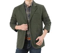 Herren Sakko Modern, Baumwolle Blazer für Herren,Lässig Leinen Anzugjacke Leicht Anzug Jacke Revers Anzugsakko mit Taschen Businesssakko Winterjacke für Büroarbeit & Freizeit
