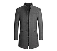 Herren Sakko Sportlich Anzugjacke Slim Fit Business Blazer Elegante Luxus Freizeit Jackett Business Stehkragen Wollmantel Sakko für Hochzeit Party Festlich Abschlussball