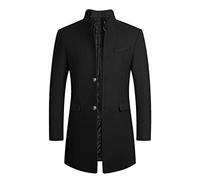 Herren Sakko Sportlich Anzugjacke Slim Fit Business Blazer Elegante Luxus Freizeit Jackett Business Stehkragen Wollmantel Sakko für Hochzeit Party Festlich Abschlussball
