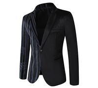 Herren Sakko Sportlich Anzugjacke Slim Fit Business Blazer Elegante Luxus Freizeit Jackett Business Stehkragen Wollmantel Sakko für Hochzeit Party Festlich Abschlussball