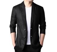 Herren Sakko Sportlich Modern, Herren Leinenblazer, Eleganter Zweiknopf Anzugblazer, Sportlicher Mantel, Leichter Business Casual Blazer, Normale Passform, Sommer Outdoor Sportbekleidung Mit