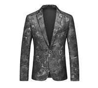Herren Sakko Sportlich Modern, Herren Smoking Blazer Mit Luxuriöser Paisley Stickerei, Lässiger Look, Reverskragen, EIN Knopf Design, Floraler Jacquard Anzug, Stilvoller Dinner Smoking Fü