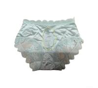 Herren Satin Slips mit Spitze, 3D Beutel, nahtlos aus kühler Eis-Seide | 80% Nylon 20% Spandex, Breathable Quick-dry, Seamless Mid-waist, Floral Embroidery, Sizes L-XL