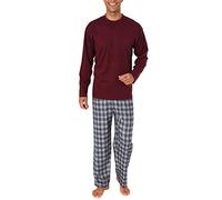 Herren Schlafanzug Pyjama lang mit Flanell Hose - auch in Übergrößen - 281 101 90 997, Größe2:66, Farbe:rot