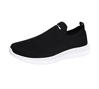 Herren-Schlupfschuhe, Sportschuhe, modisch, Sommer, Herren-Sportschuhe, Netzstoff, atmungsaktiv, leicht und bequem, lässig, flache Sohle, leger, athletisch, Tennisschuhe, weiß, 43 EU
