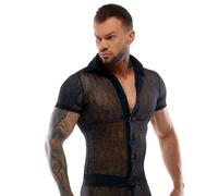 Herren Shirt aus Stretch-Spitze L