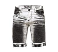 Herren Shorts Rusty Neal Jeansshorts Bermuda Jeans Kurze Hose Stretch Cargo Karo Blue Used Slim Fit, Größe:2XL, Shorts:13616
