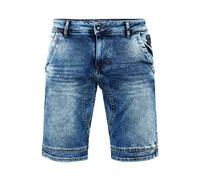 Herren Shorts Rusty Neal Jeansshorts Bermuda Jeans Kurze Hose Stretch Cargo Karo Blue Used Slim Fit, Größe:M, Shorts:13639