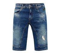 Herren Shorts Rusty Neal Jeansshorts Bermuda Jeans Kurze Hose Stretch Cargo Karo Blue Used Slim Fit, Größe:XL, Shorts:13635