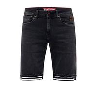 Herren Shorts Rusty Neal Jeansshorts Bermuda Jeans Kurze Hose Stretch Cargo Karo Blue Used Slim Fit, Größe:XL, Shorts:13640
