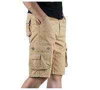 Herren Shorts Sommer Cargo 3/4 Kurze Hosen Knielang Stretch Baumwolle Große Größen Leicht Bermuda Shorts Stoffshorts Sport Relaxed Fit Wanderer Camping Funktionshose mit Taschen