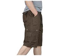 Herren Shorts Sommer Cargo 3/4 Kurze Hosen Knielang Stretch Baumwolle Große Größen Leicht Bermuda Shorts Stoffshorts Sport Relaxed Fit Wanderer Camping Funktionshose mit Taschen