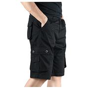 Herren Shorts Sommer Cargo 3/4 Kurze Hosen Knielang Stretch Baumwolle Große Größen Leicht Bermuda Shorts Stoffshorts Sport Relaxed Fit Wanderer Camping Funktionshose mit Taschen