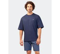 hajo Herren Schlafanzug, kurz - Premium Cotton, Shorty, Kurzarm, Rundhals Blau 4XL