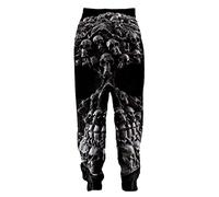 Herren Skull 3D gedruckte Joggerhose Hip Hop Gothic Skull Hose Baggy Sweatpants mit Kordelzug