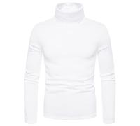 Herren Slim Fit Rollkragen T-Shirts Langarm Basic Thermo Pullover Herbst Winter Einfarbig T-Shirt Rollkragen T-Shirt Basic Pullover Slim Fit T-Shirt Einfarbig Fleece Pullover Rollkragen T-Shirt