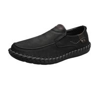 Herren Slip On Ohne Schnürsenkel Lederschuhe Leichte Handgefertigte Loafers | rutschfeste Walkingschuhe,Leichte Bequeme Halbschuhe,Atmungsaktive Fahrschuhe,Schlupfschuhe Freizeitschuhe