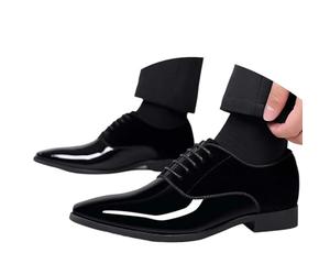 Herren Smoking Lackleder Klassische Schnürschuhe Business Kleid Schuhe Elegant Anzugschuhe Bequem Lederschuhe Schwarz Schnürhalbschuhe Party Hochzeit Herrenschuh Derby Shoes