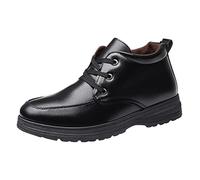 Herren-Sneaker, flach, lässig, hohe Baumwolle, Baumwolle, Old People Cotton, Old Men Leather Cotton Shoes, Schwarz, 44 EU