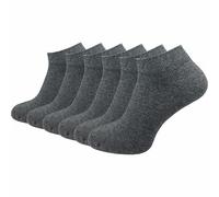 Sneaker Socken Herren 100% Baumwolle | Beste Qualität, Perfekte Passform | (6 Paar) - Grau / 43 - 46