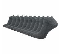 Sneaker Socken Herren | 100% Baumwolle | Beste Qualität, Perfekte Passform | (10 Paar) - Grau / 39 - 42