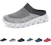Herren Sommer Casual Woven Breathable Half Slippers,Walking Shoes Slip-on Lightweight Mesh Sneakers,Comfort Breathable Support Sports Sandals Slip On Backless Mule Sneakers, grau, 47 EU