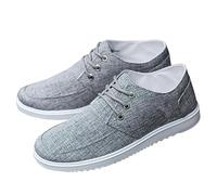 Herren Sommer Stoffschuhe Atmungsaktiv Freizeitschuhe Slip On Schuhe Unisex Bequem Slipper Low Top Casual Schuhe Walkingschuhe rutschfeste Halbschuhe SchnüRung Sneakers LäSsige Flats Segeltuchschuhe