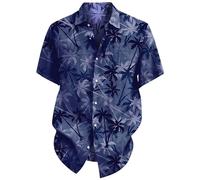 Herren Sommer Strand Shirt Casual Kurzarm Mantel Lose Uni T-Shirt, violett, XXL