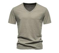 Herren Sommer T-Shirt V-Ausschnitt Slim Fit Baumwolle-Anteil Moderner Männer T-Shirt V-Neck Hoodie-Sweatshirt Kurzarm lang Oversized Tshirt Herren T Shirt Baumwolle Herren T Shirt Herren V Ausschnitt