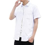 Herren Sommerhemd Mit Stehkragen Modern Druckknöpfe Sommerhemd Kurzarmhemd Schnürhemd Strand Kurzarm Hemd Herrenhemd Businesshemd Loose Fit Einfarbig Casual Bluse Shirts Hemd