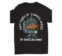 Herren Spaß 420 Thema-Shirt - Nicht sicher, ob der Geruch von Gras ist oder ich bin Gras Bedrucktes Kurzarmshirt% Baumwolle Rundhalsausschnitt Geeigne