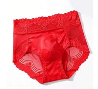Herren Spitze Dünn Nahtlos Eisseide Slip Unterwäsche 3D Bulge Pouch Niedrige Taille Atmungsaktiv Elastische Unterhose Für Den täglichen Gebrauch Nude Pink Rot Schwarz Kaffee Größen L bis 2XL (L Rot)