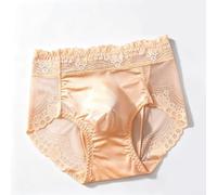 Herren Spitze Dünn Nahtlos Eisseide Slip Unterwäsche 3D Bulge Pouch Niedrige Taille Atmungsaktiv Elastische Unterhose Für Den täglichen Gebrauch Nude Pink Rot Schwarz Kaffee Größen L bis 2XL (XL Nude)