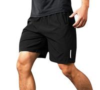 Herren Sport Shorts Schnell Trocknend Sporthose Kurze Hose mit Reißverschlusstasch Workout Laufshorts Kurz Trainingshose Sportkleidung Geeignet für Verschiedene Freizeit und Sport Gelegenheiten