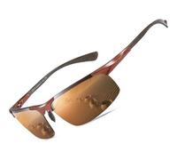 Herren Sport Sonnenbrille Polarisiert Kohlefaser Metall UV400 Cat 3