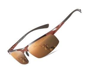 Herren Sport Sonnenbrille Polarisiert Kohlefaser Metall UV400 Cat 3