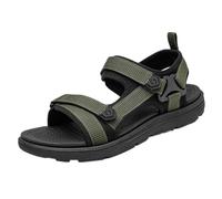 Herren-Sportsandalen mit verstellbarem Riemen, offener Zehenbereich, Trekkingschuhe, rutschfest, Strandschuhe, leicht, for den Sommer, lässig, sportlich, flach(Green,40 EU)