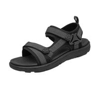 Herren-Sportsandalen mit verstellbarem Riemen, offener Zehenbereich, Trekkingschuhe, rutschfest, Strandschuhe, leicht, for den Sommer, lässig, sportlich, flach(Black,40 EU)