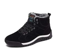 Herren Sportschuhe Schnüren Sneakers Freizeitschuhe Warm Gefütterte Schneestiefel Outdoor Winterschuhe Schwarz 47