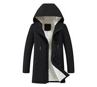 Herren Steppjacke Gefüttert Winterjacke Winddichte Jacke Kapuze Herrenjacke Männer Warm Sweatjacke Windjacke Daunenjacken Steppjacken für Herren Sportjacke Outdoorjacke Schwarz L