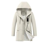 Herren Steppjacke Gefüttert Winterjacke Winddichte Jacke Kapuze Herrenjacke Männer Warm Sweatjacke Windjacke Daunenjacken Steppjacken für Herren Sportjacke Outdoorjacke Beige M