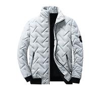 Herren Steppjacke leichte sportliche Übergangsjacke modische Jacke für Männer (Grey, XL)
